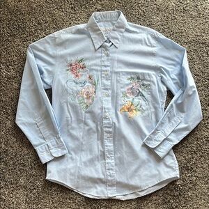 Floral Embroidered Light Blue women’s Shirt